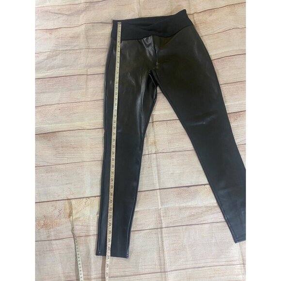 Assets By Spanx Women's Black Stretch Faux Leather Pants - Large - Picture 2 of 10